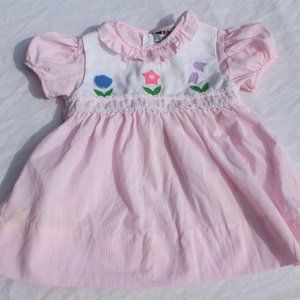 Easter vintage baby pink dress with tulip detail